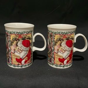 Dunoon Christmas Victorian Prints Stoneware Scotland Christmas Coffee Tea Mugs